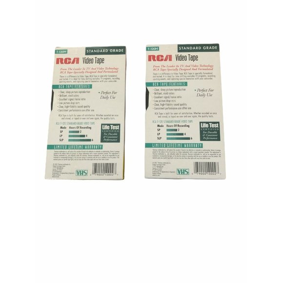 RCA VHS Video Tape T-120H NEW Standard Grade up to 6 Hours of Play Lot of 2 - Picture 2 of 9